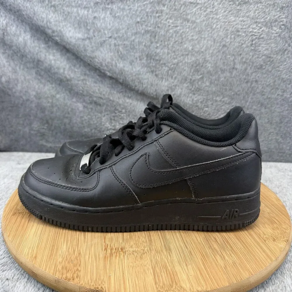Nike Air Force 1 Low Shoes Boys Size 7Y Black Leather Casual Sneakers DH2920-001